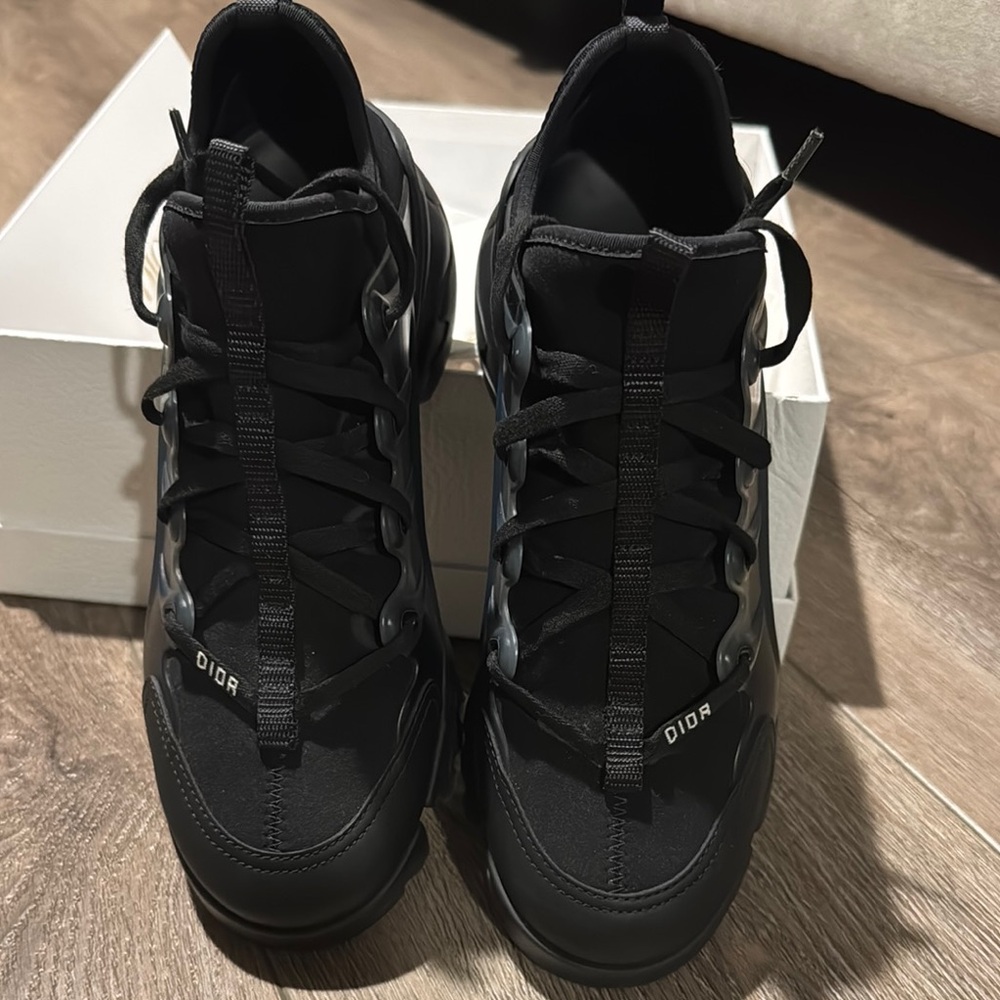 Dior Black Sneakers with Rugged Sole and High-Top Design